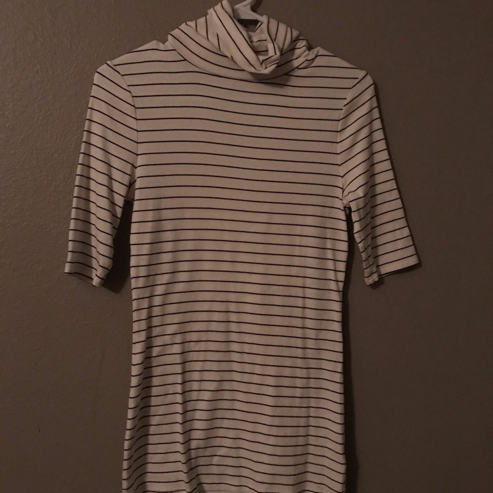 Black and white turtleneck